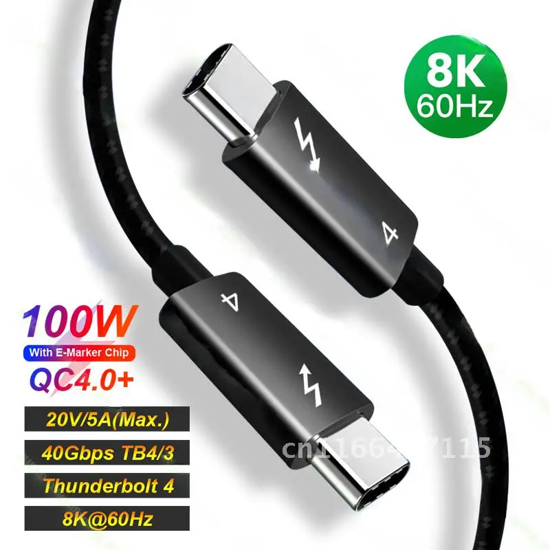 

Thunderbolt 4/3 Usb4 40gbps Usb Type C To Type C Pd 100w 8k Data Transfer Usb-c Cable For Macbook Thunderbolt 4 Cable