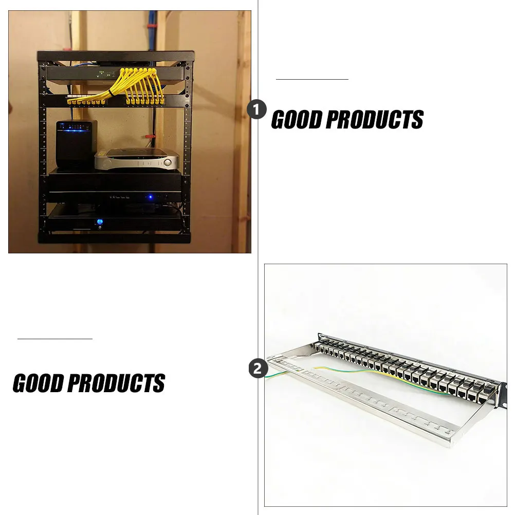 

19 Inch Network Patch Panel Rackmount 24 Port Cat6A Cable Management Punch Down Wallmount Non Shielded Ethernet Metal Coupler