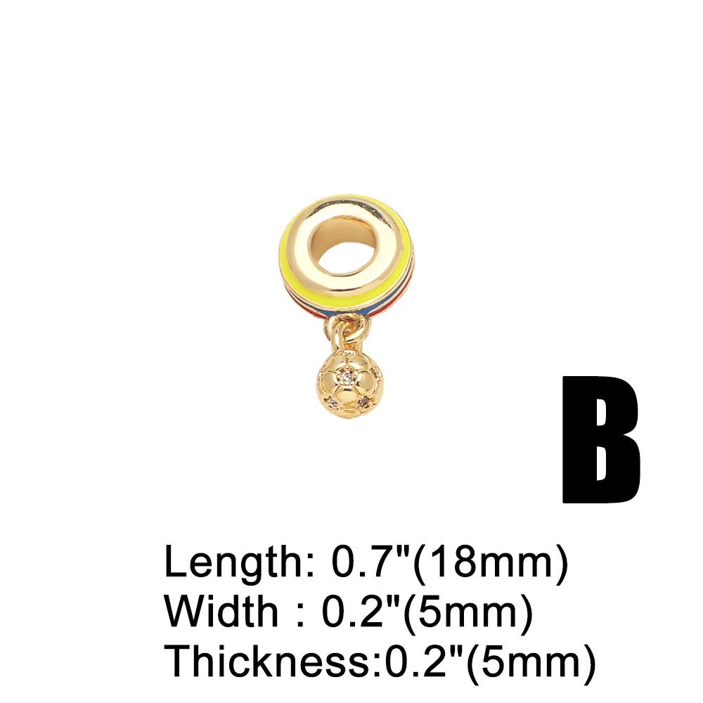 OCESRIO Polish Brass FE Pendant for Necklaces Colorful Heart Football Enamel Crystal Handmade Jewelry Making Supplies pdtb741