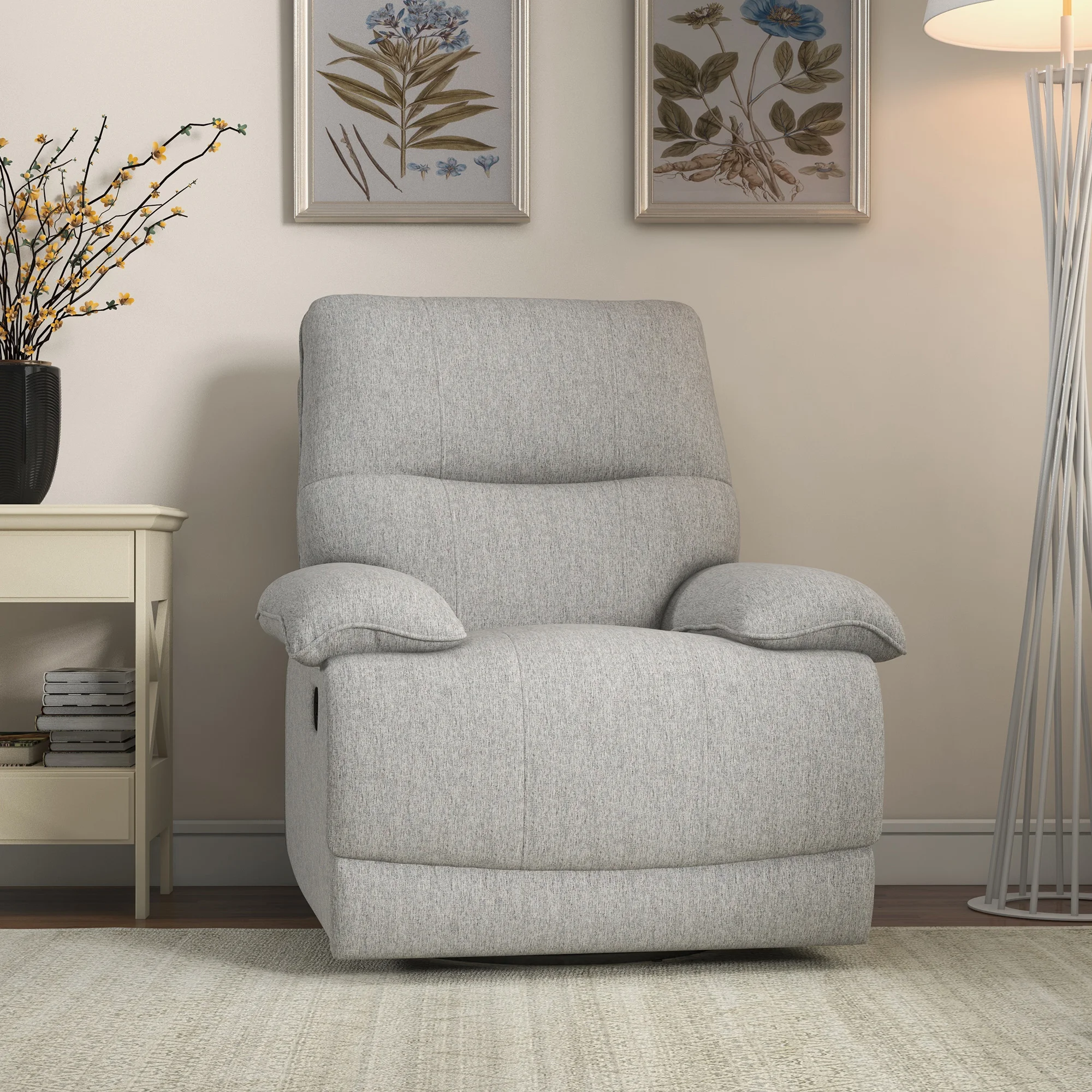 HOMCOM Sillón Reclinable Salón Tapizado en Tela con Reposapiés 89x98x101 cm Gris