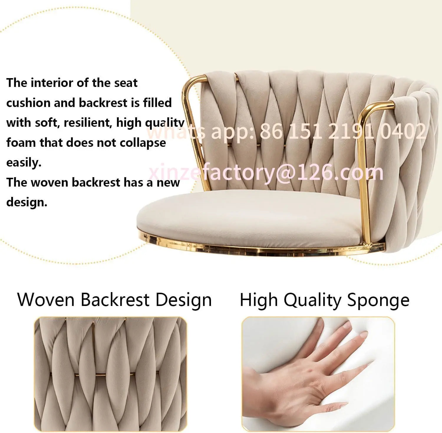 Customizable Gold Velvet Bar Stools Set of 3, Swivel Counter Height Bar Stools with Back, Adjustable Woven Barstools for Kitchen