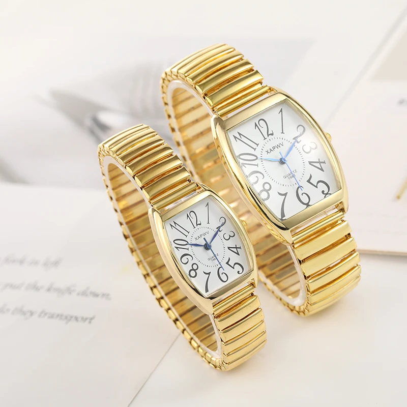 Arabisch groot digitaal tonvormig koppelhorloge Heren quartz vrijetijdshorloge voor middelbare leeftijd en ouderen Damesmode horloge Geschikt voor dagelijks gebruik