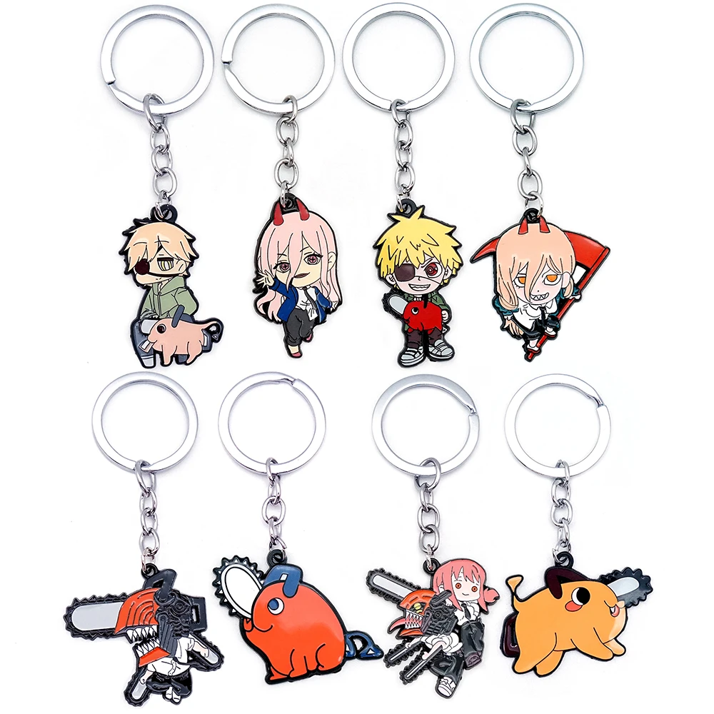 Chainsaw Man Keychain Denji Makima Pochita Key Chain Anime Keyring Men Keychains Accessories Key Ring Pendant llaveros Wholesale