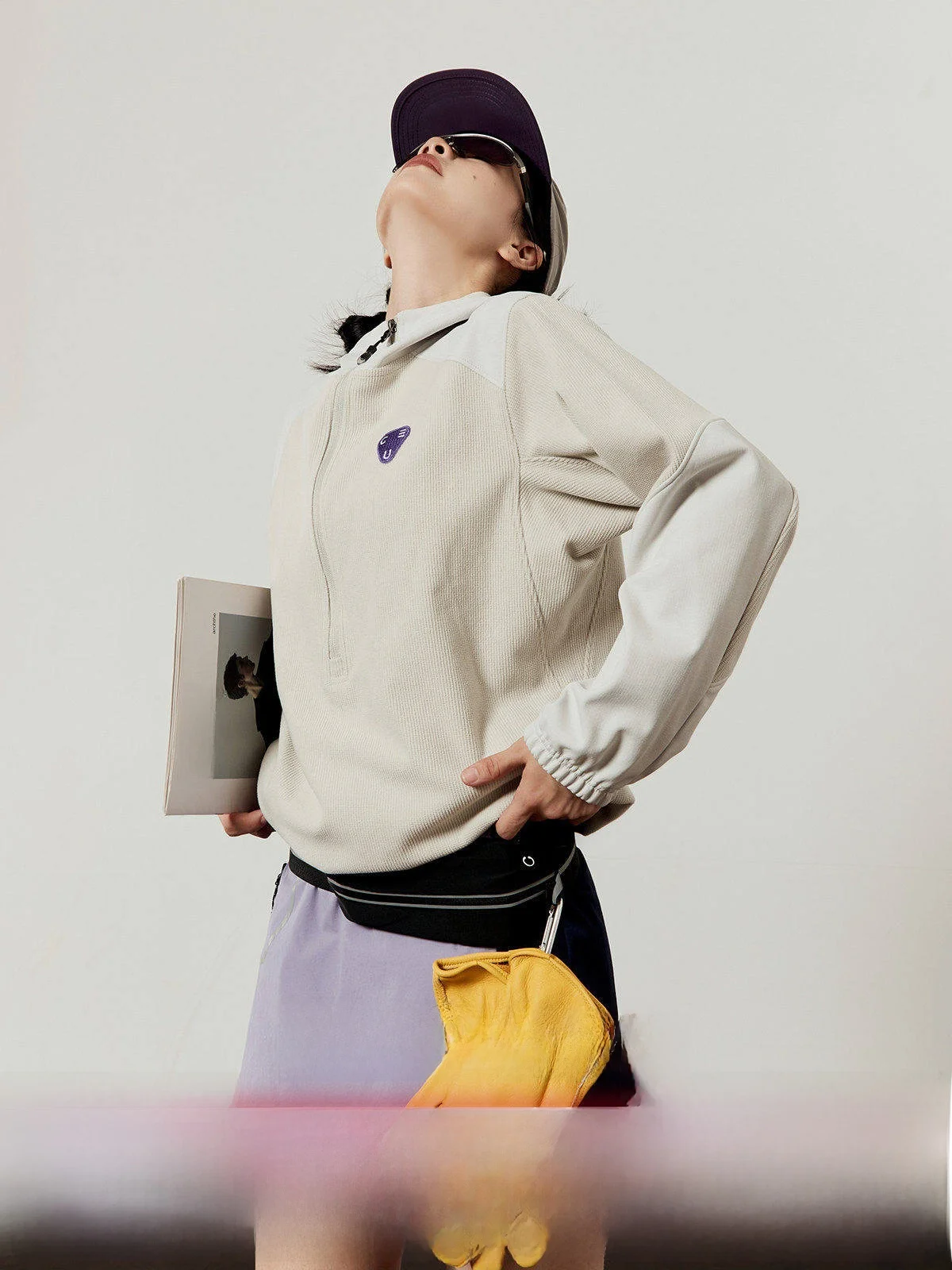 

Женская толстовка свободного кроя на молнии с воротником-стойкой, повседневная, в стиле lazy fashion, осенняя новинка, с эффектом похудения, удобная