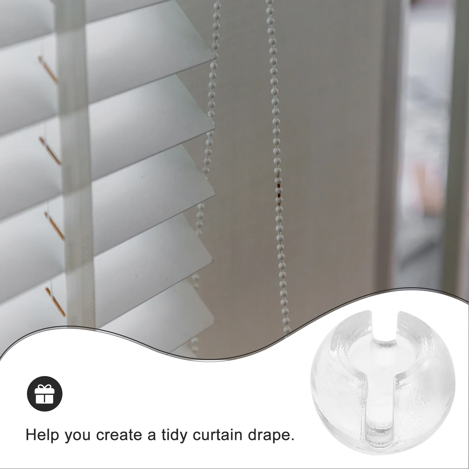 12 Pcs Blind Limit Buckle Curtain Beads Stop Black Window Blinds Clear Chain Stops Vertical Chains Roller Clips