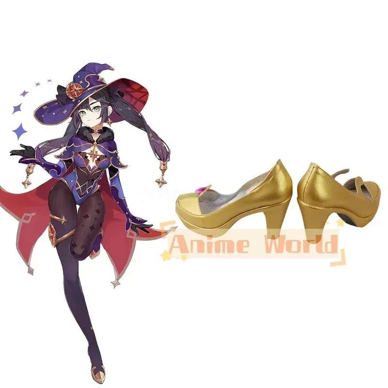 

Genshin Impact Mona Golden Cosplay Shoes Halloween Carnival Boots Custom Made BRHBD2025