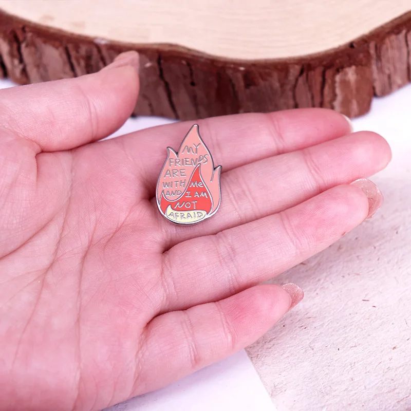 My Friends Are With Me and I Am Not Afraid Enamel Pin Sarah J. Maas HOEAB Brooch Badge view 4