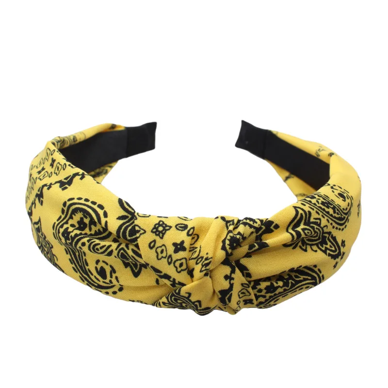 

1PC European and American Cashew Nut Flower Headband Fashion Cloth Knotting Headband Retro Hair Accessories Woman
