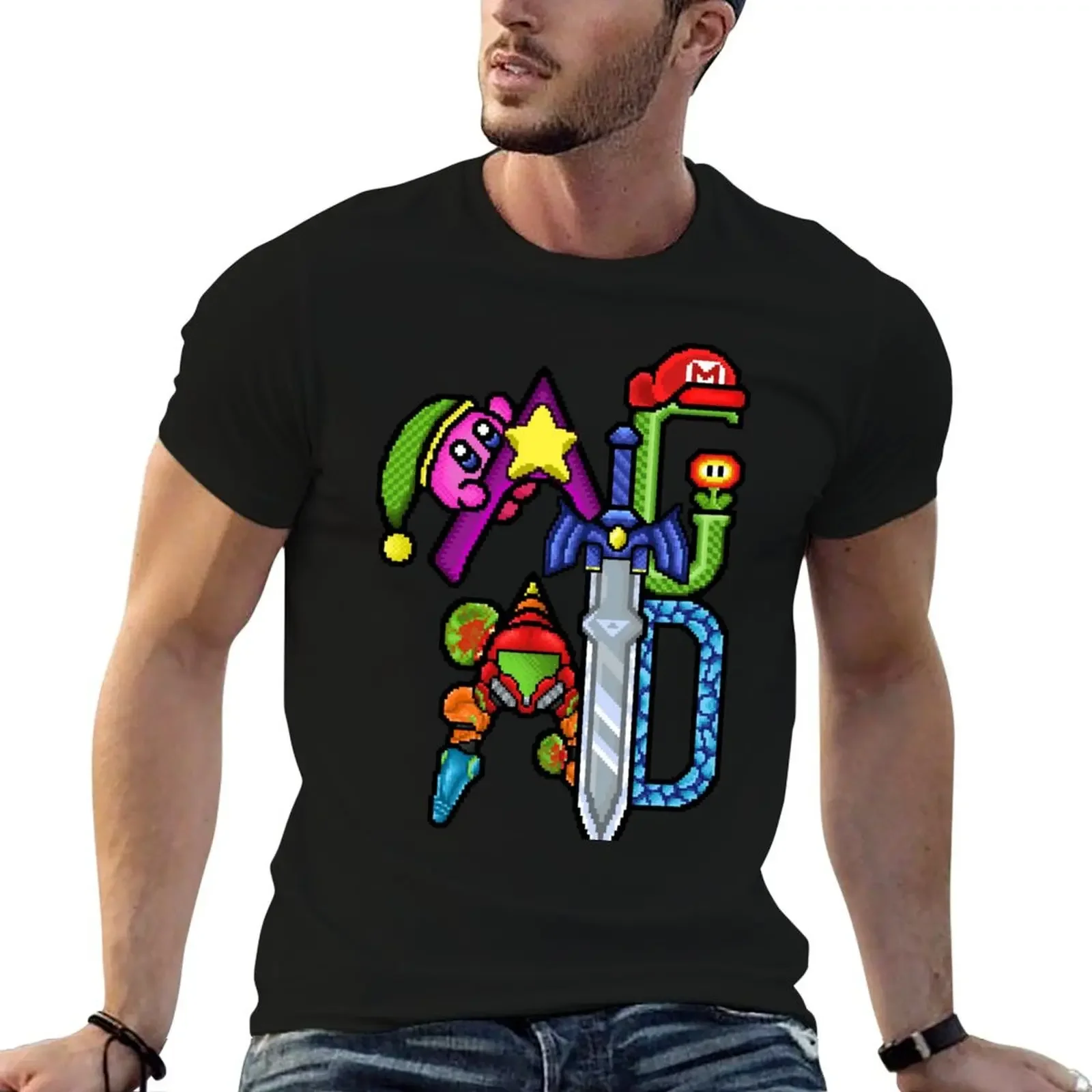 AGAD Pixel Art OG T-Shirt summer tops designer shirts black t shirts for men