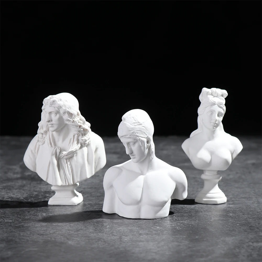 1Pc David Head Portraits Bust Greek Mythology Plaster Bust Nordic Style Sculpture Plaster Statue Celebrities Drawing Home Decor