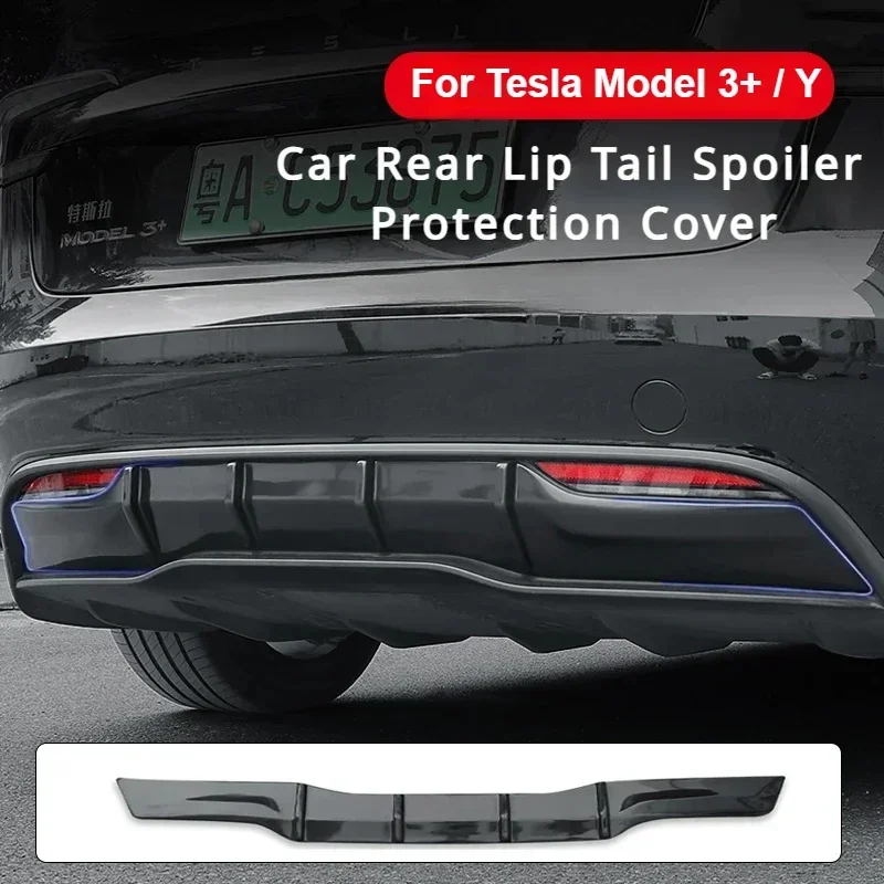 Dla Tesla New Model 3+ Highland Car Car Rear Lip Tail Spoiler Protection Cover dla Model Y Rear Bumper Spoiler Protection Plate