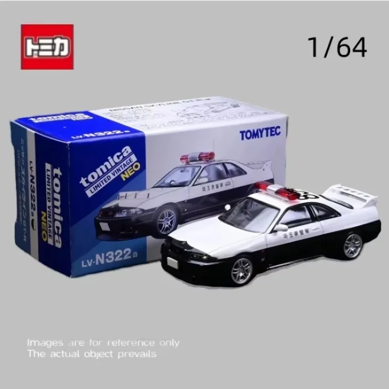 TOMICA TLV 1:64 LV-N322a GTR R33 Police car,alloy die cast static car tide play model,children's holiday gift, Adult collection.