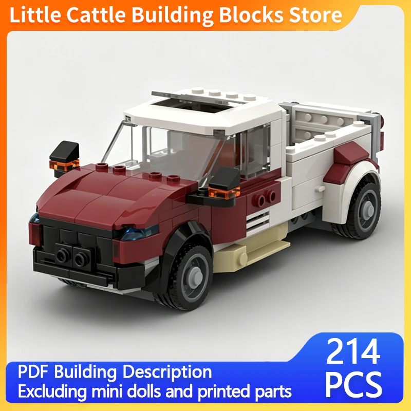 City Car Model MOC Building Bricks Civilian Vintage Pickup Truck Modular Technology Gifts Holiday Assemble Children Toys Suit