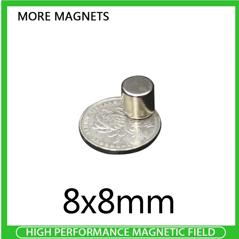 

5/10/20/50/100PCS 8x8mm Search Minor Diameter Magnet Bulk Small Round Magnets Neodymium Disc Magnets Circular