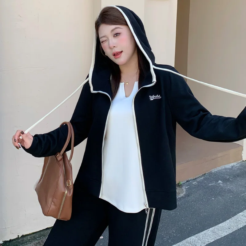 

Толстовка с вязаным поясом и толстовкой в стиле Fat Beau Museum, повседневные брюки с прямыми штанинами, комплект из двух предметов H624A2628, женская мода Ense...