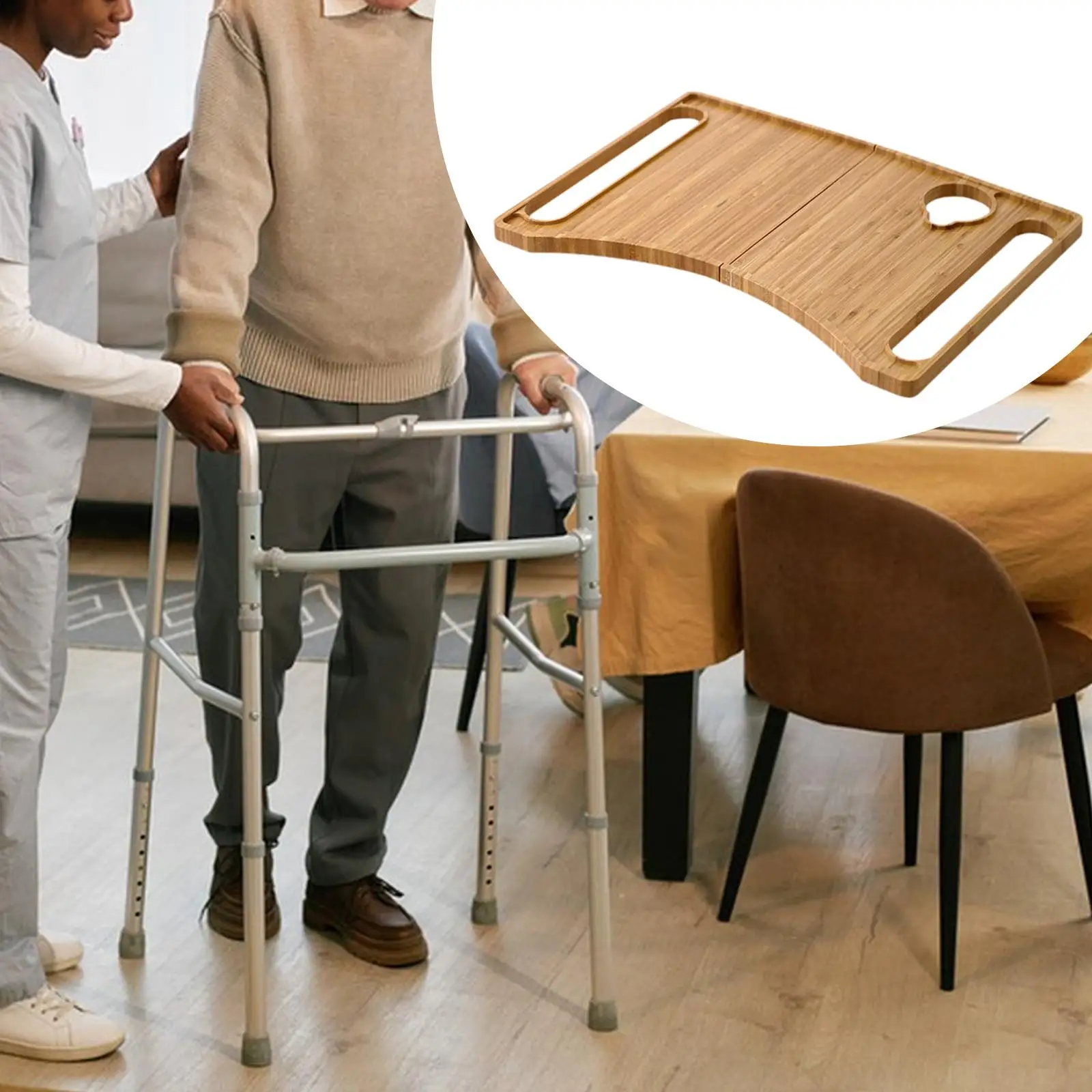 

Поднос для еды Walker, универсальный складной поднос для рукоделия, съемный, легко чистится, прочный деревянный обеденный стол Walker с приподнятыми краями