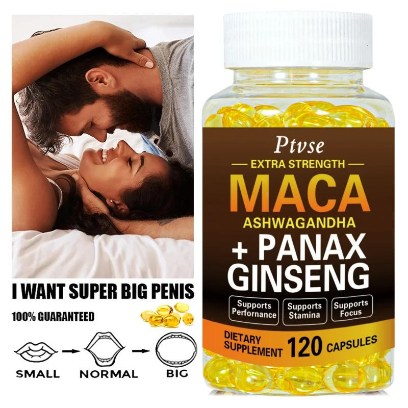 Cápsulas de Maca Ptvse, Potente e Altamente Puro, Ginseng Coreano, Preto, Vermelho, Amarelo