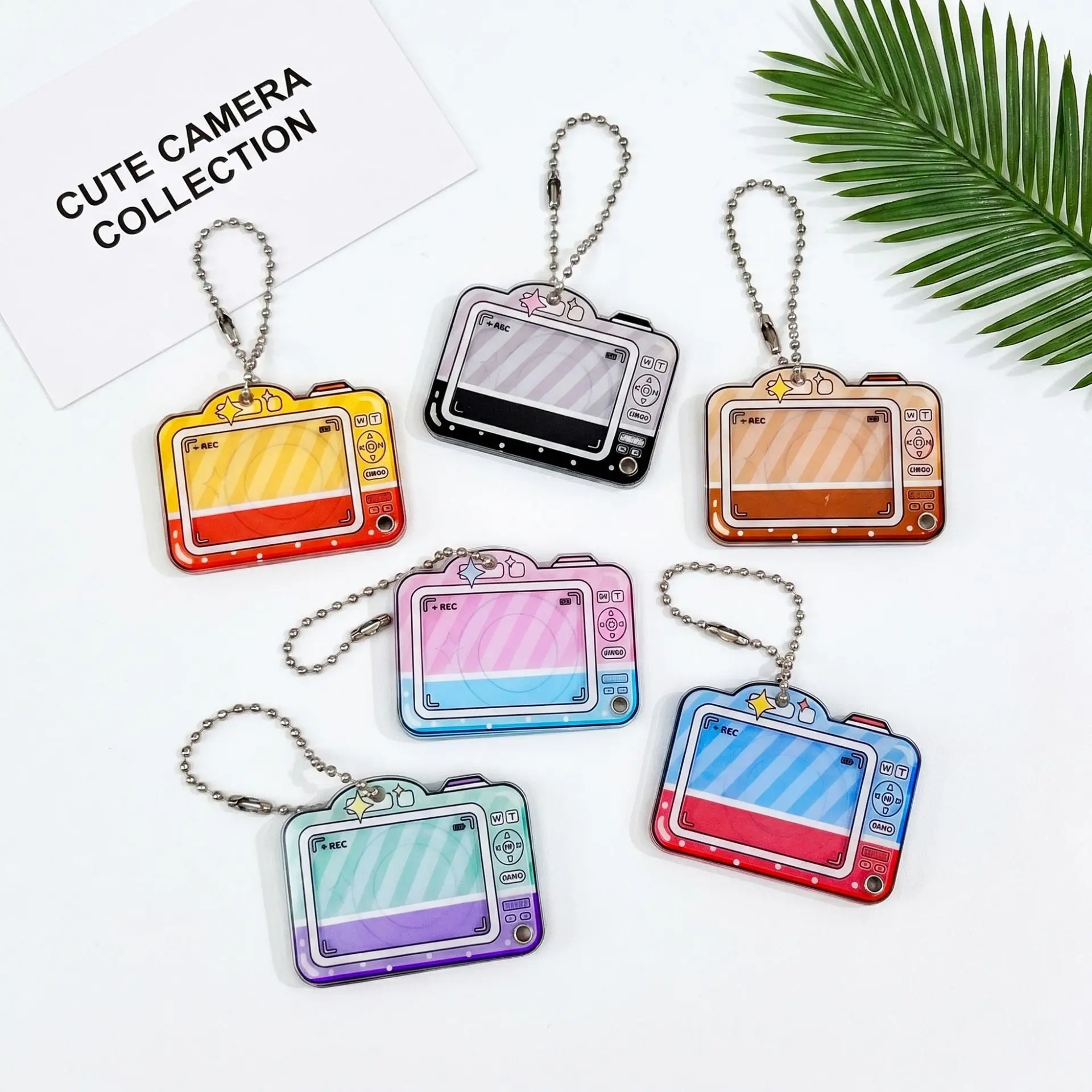 Cute 2 inch Photo Frame Keychain Creative Polaroid Acrylic Storage Card Bag Wholesale Kpop Photo Small Card Set