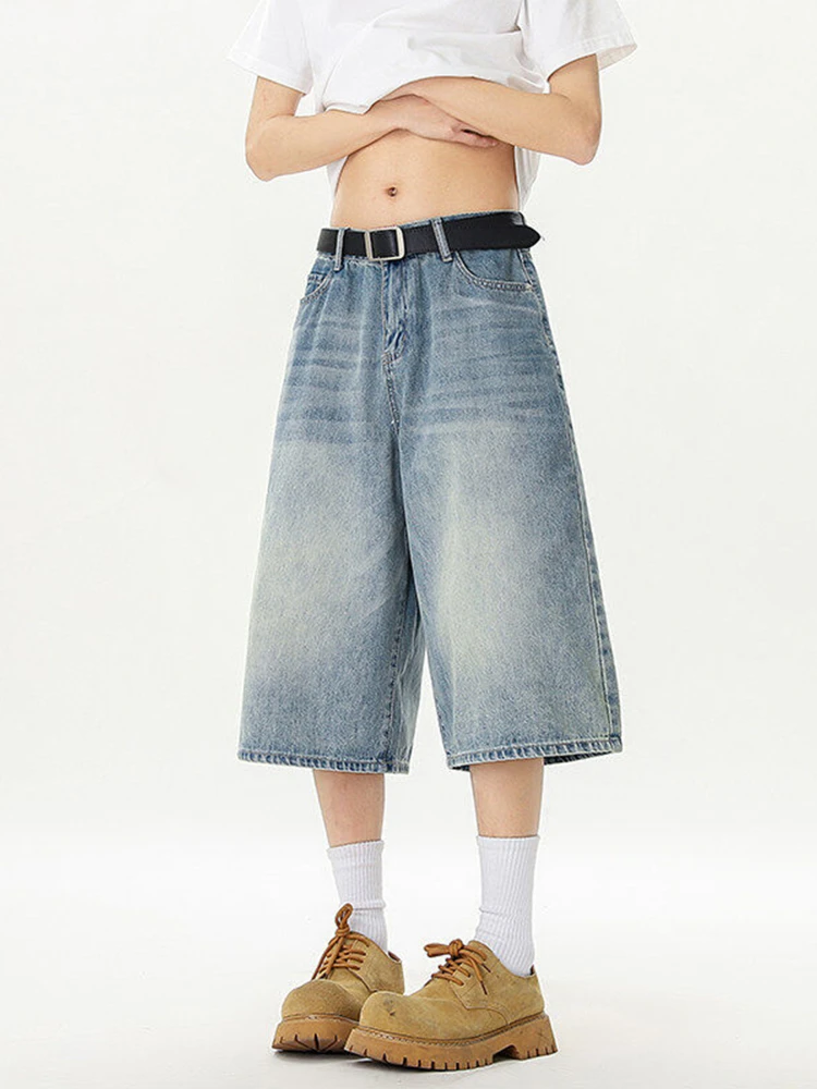 

Cleanfit American Retro Waed Jeans Men's Summer High Street Loose Straight Leg Wide Leg Pants Cotton Polyester Blend