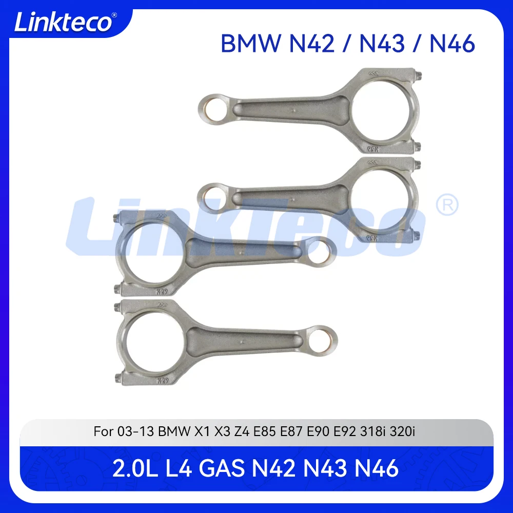 Engine part 4pcs Connecting rods Fit 2.0 T L4 GAS N42 N43 N46 For 03-13 2.0L BMW X1 X3 Z4 E85 E87 E90 E92 318i 320i 11247589533