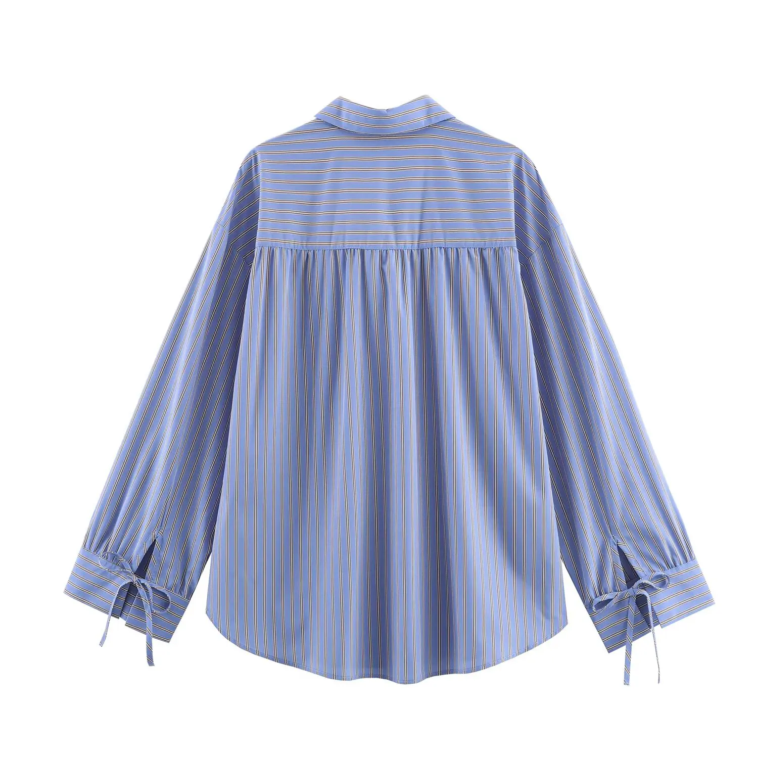 JNLEAOG 가을 신상 캐주얼 루즈 스트라이프 원피스 여성 의류 매듭 장식 스트라이프 루즈 원피스