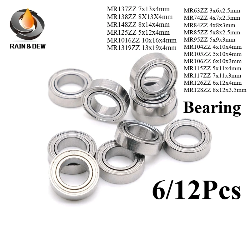 

Ball Bearing Steel Bearing MR63ZZ MR74ZZ Double shielded Miniature Ball Bearings 3x6x2.5mm for 3D Printer Model Making Bearing