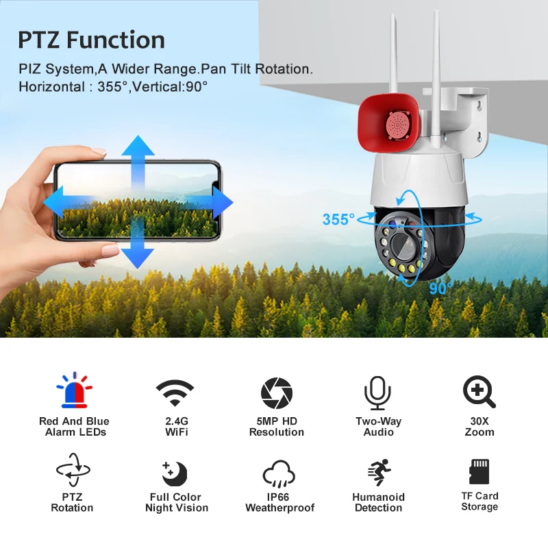 

30X PTZ Camera Systems IP Ptz 30X Zoom Camera 360 Panoramic 4G Security Camera