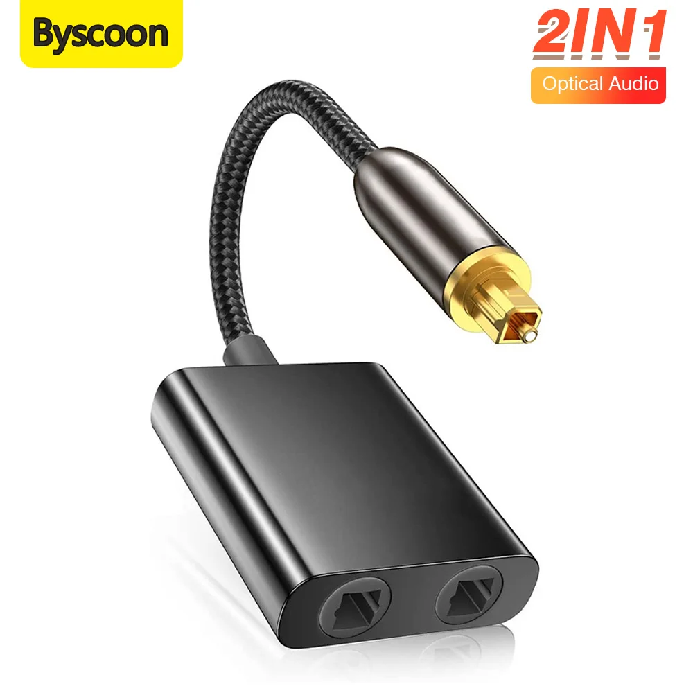 2 In 1 Toslink Male to Female SPDIF Optical Audio Splitter Fiber Cable Converter Gold Plated Connector For PS5 PCPlayer HDTV DVD