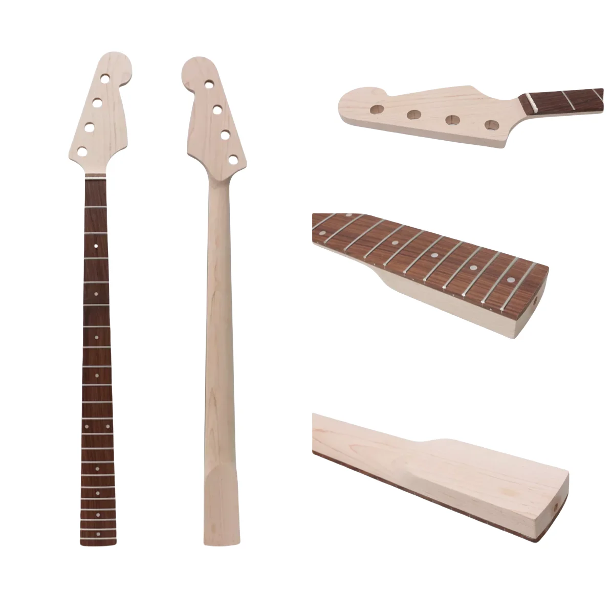 Bass Neck New 5 String Maple 22 Fret 34 Inch Rosewood Unfinished Replacement Fretboard Electric Guitar Parts