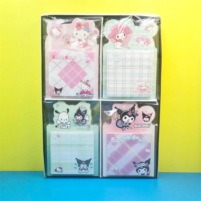 

24pcs/lot Sanrio Kuromi Melody Kitty Memo Pad Sticky Notes Stationery Label Notepad Planner Sticker Post School Supplies