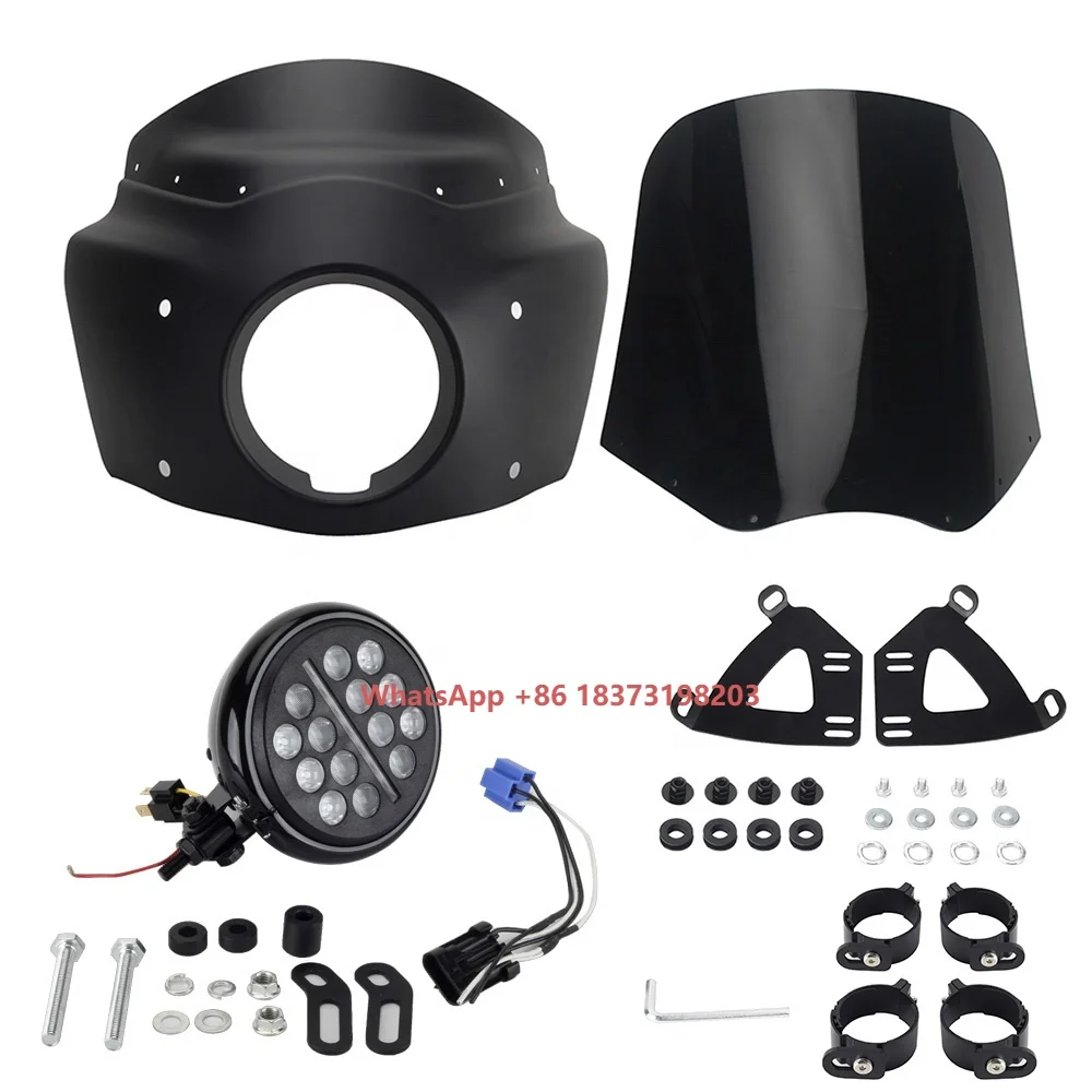 

Motorcycle Front Headlight Fairing with 11 Inch Windshield W/Led Headlight for Harley Softail Low Rider S 114 (FXLRS) 2020 2021