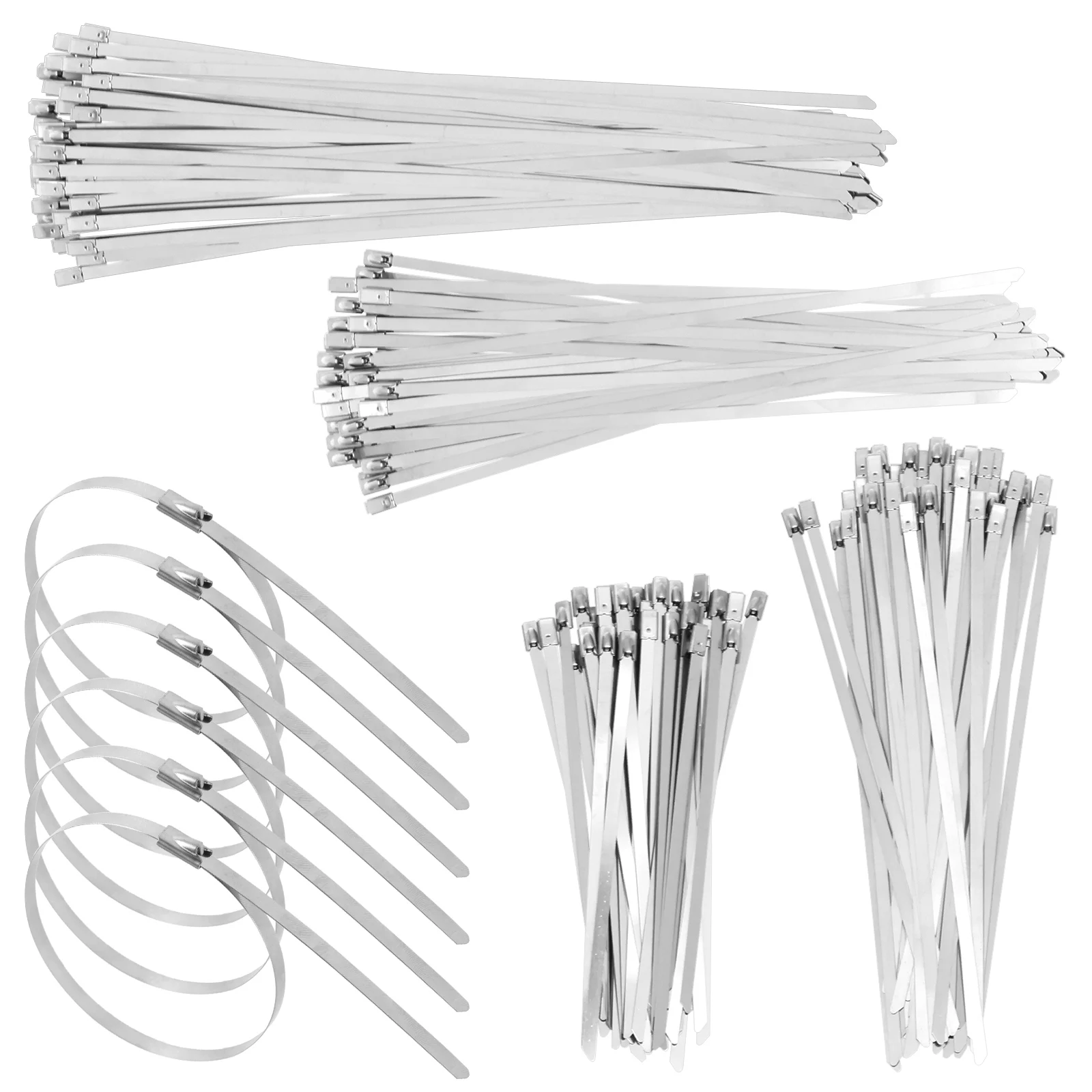 

180 Pcs Cable Tie Plier Fastening Strap Cable Tie Stainless Steel Self-Locking Ties High Temperature Resistant Metal Hand Tools