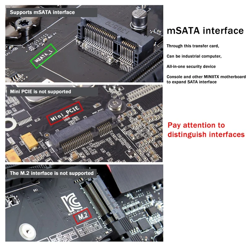 MSATA SATA 어댑터 카드, SATA 인터페이스, 컴퓨터 확장 카드 변환 카드, 7 핀 하드 디스크