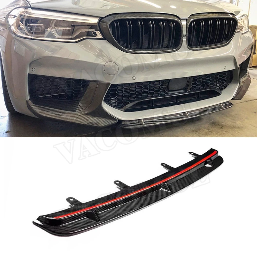 

VACOMUL Dry Carbon Fiber Front Lip Spoiler For BMW 5 Series F90 M5 2018 2019 AC Style Head Middle Lip Chin Guard Car Styling FRP