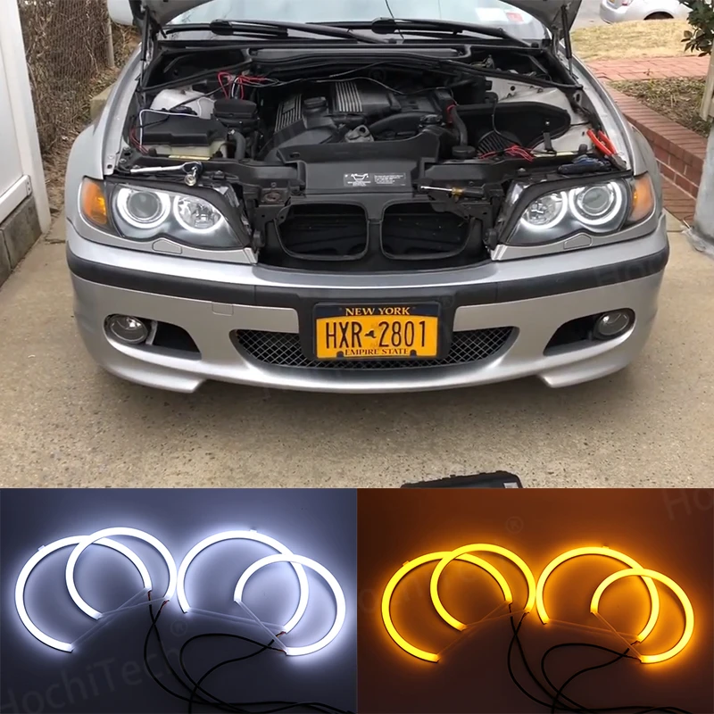 Hight Quality LED Angel Eyes Kit White Ring For BMW 3 Series E46 316i 318i 320d 323i 328i 330i 325xi 330d 98-05 Demon Eyes