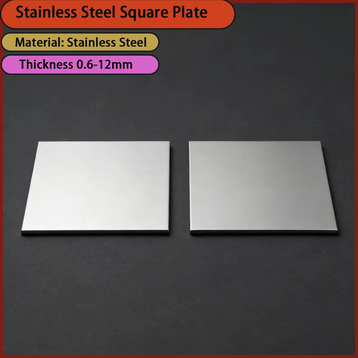 0.6-12mm thick stainless steel square plate suitable for decoration, industrial countertops