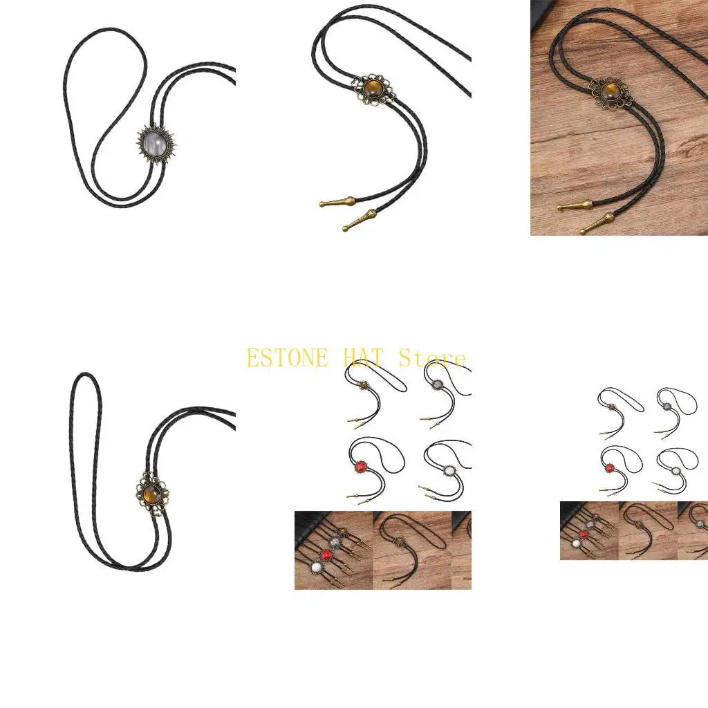 

49MF Bolo Tie for Male Teens Cowboy Western Cowgirl Sweater Shirt Decors Necktie