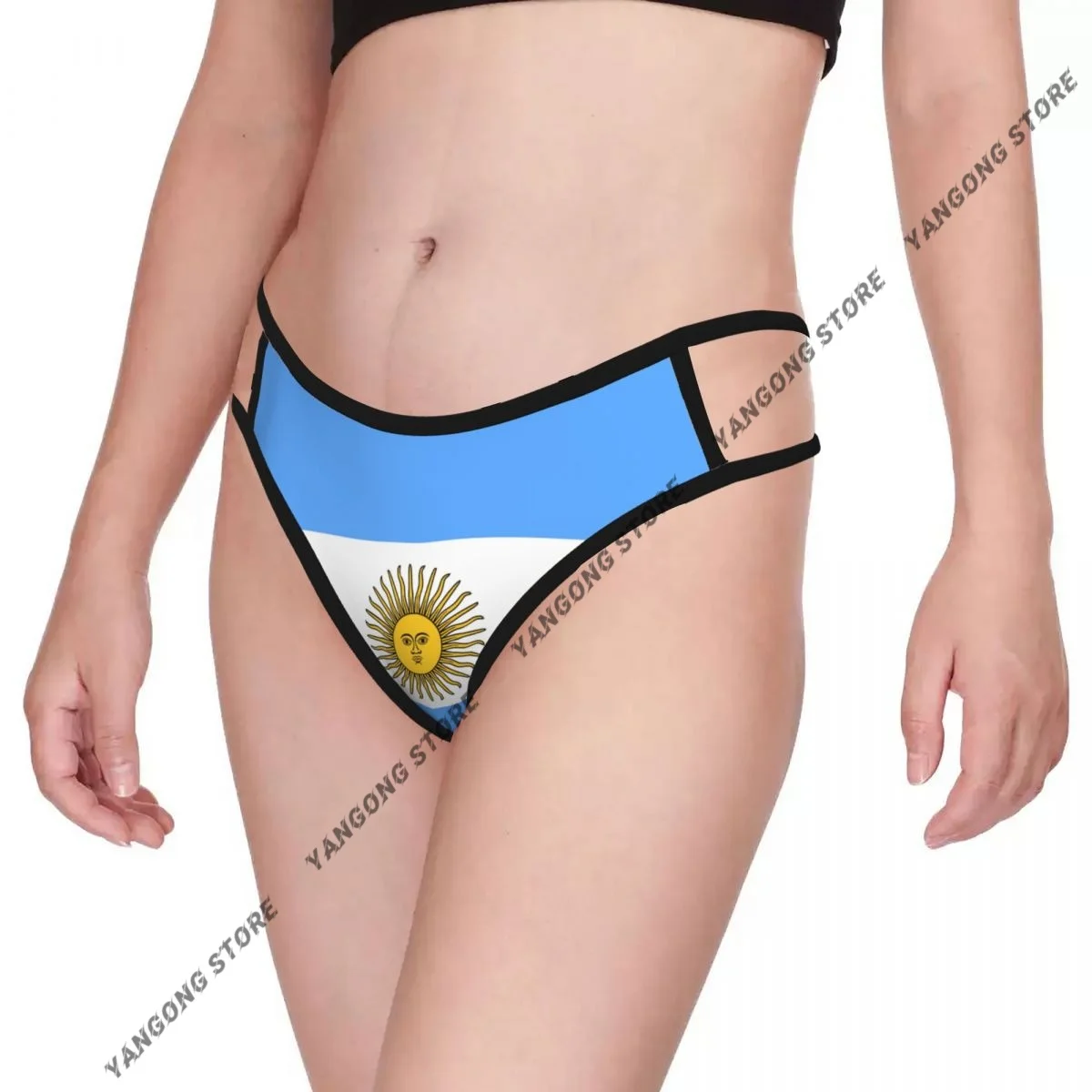 Sexy Tangas mit Doppel-Dünnband, Damen-Slips mit Argentinien-Flagge, Damen-Unterwäsche