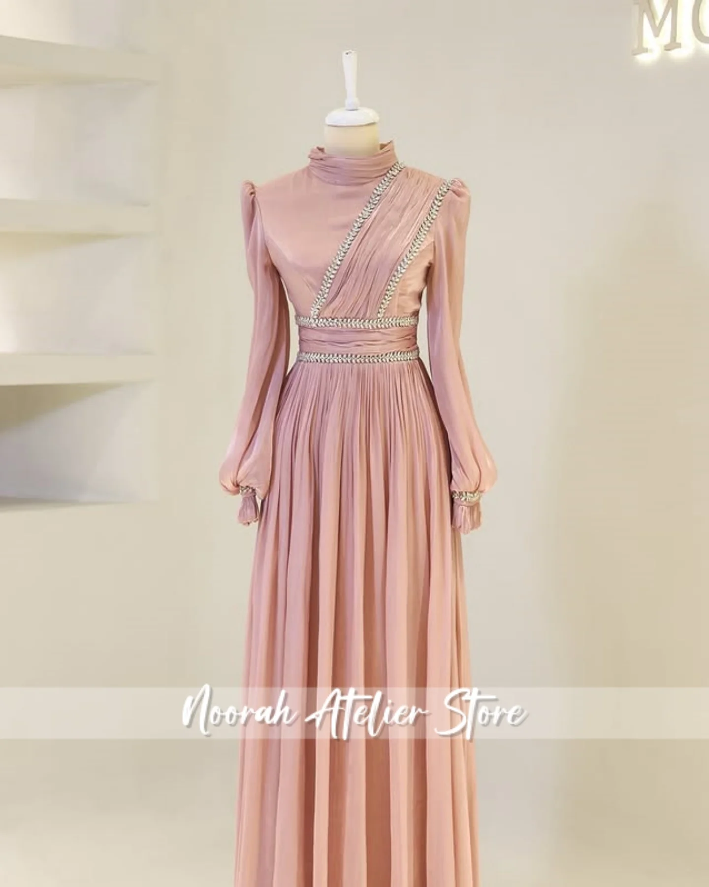 فساتين سهرة إسلامية فاخرة جديدة مطرزة بأكمام طويلة للنساء 2025 دبي H N فستان رسمي طويل فستان رسمي Vestridos مخصص