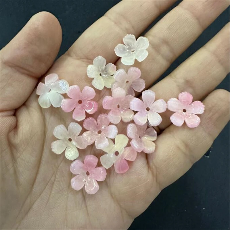 10pcs new creative Imitate shell 14mm flower beads acetic acid connectors for diy earrings hairpin jewelry making accessories