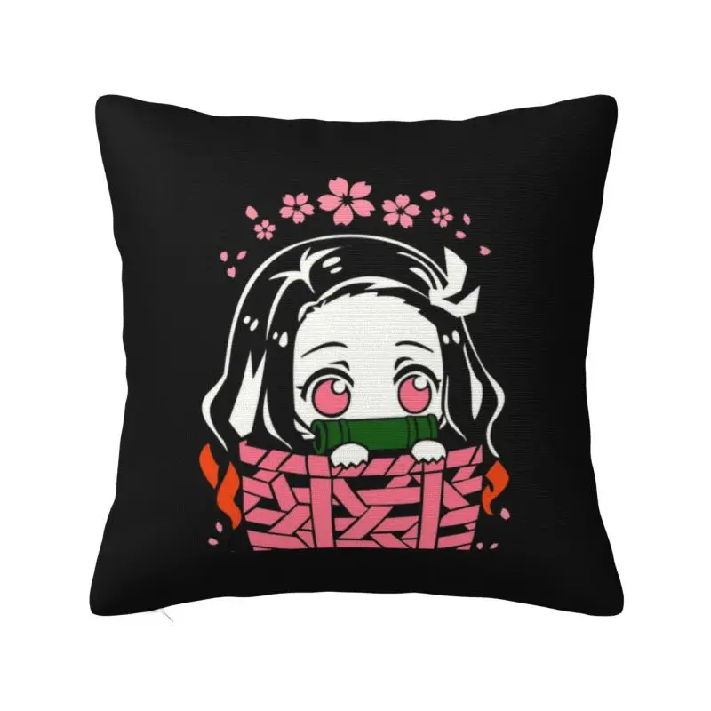 Custom Nezuko Kamado Kimetsu No Yaiba Luxury Pillow Cover Anime Manga Demon Slayer Chair Cushion