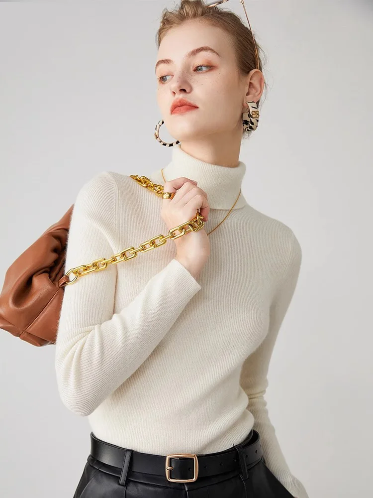 

AOSSVIAO 2025 Chic Autumn Winter Turtleneck Sweater Women Pullovers Long Sleeve Casual Warm Basic Sweater Knit Jumpers Top