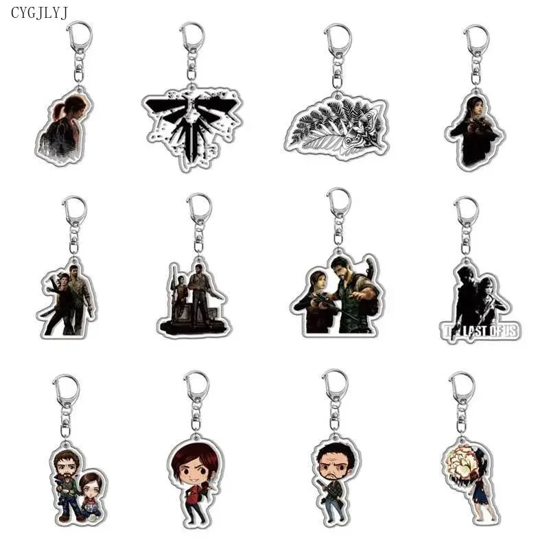 

Game The Last of Us Keychain Firefly Logo Letter Joel Ellie Tess Figures Acrylic Keyring Bag Charm Jewelry Accessories For Fans