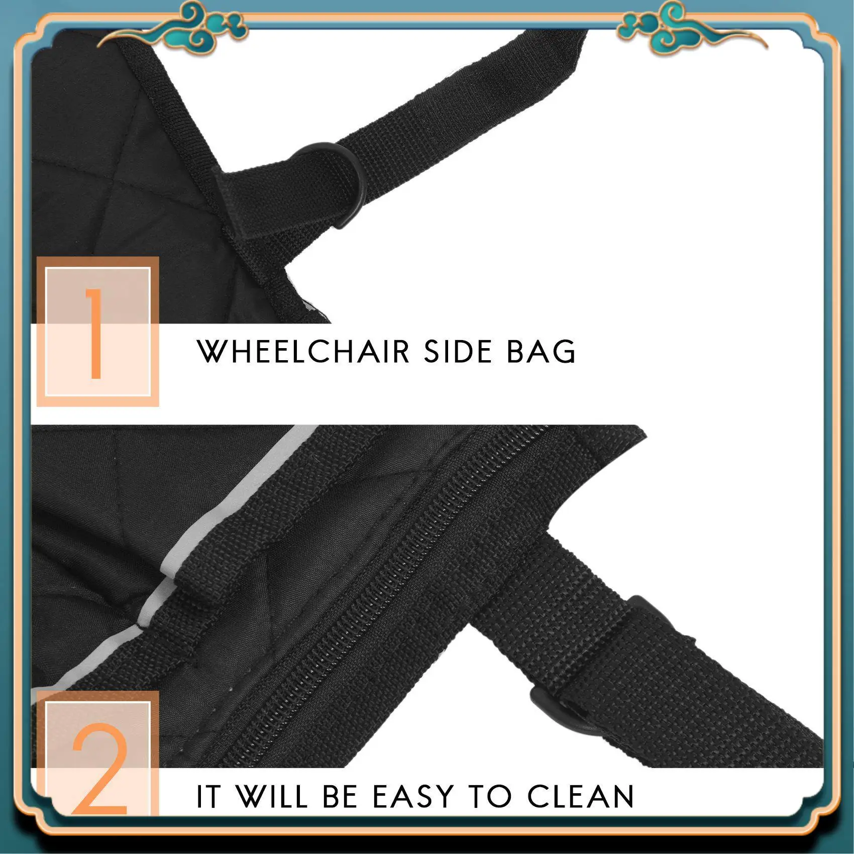 

Latest 2X Wheelchair Side Bag For Back Wheelchair Storage Bag Pouch Fits Most Bed Rail Scooters Walker Power