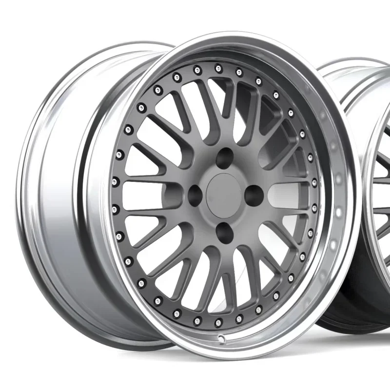 Polishing design 17 inch 4 holes 4x108 alloy two pieces forged wheels rims deep dish fit for Mustang