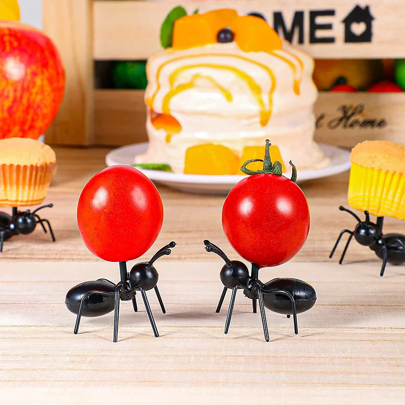 Fruit Fork Ants Toothpicks Cartoon Decoration Ant Shape Forks Snack Dessert Tableware Party Dinner Table Decoration Fruit Fork