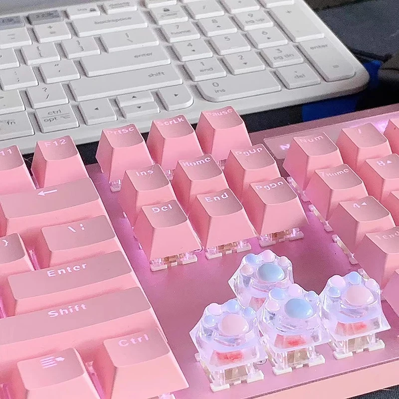 1Pc Colorful Transparent Cat Claw Pad Resin Keycap Game Mechanical Keyboard Keycap Transparent Keycap Button Cap