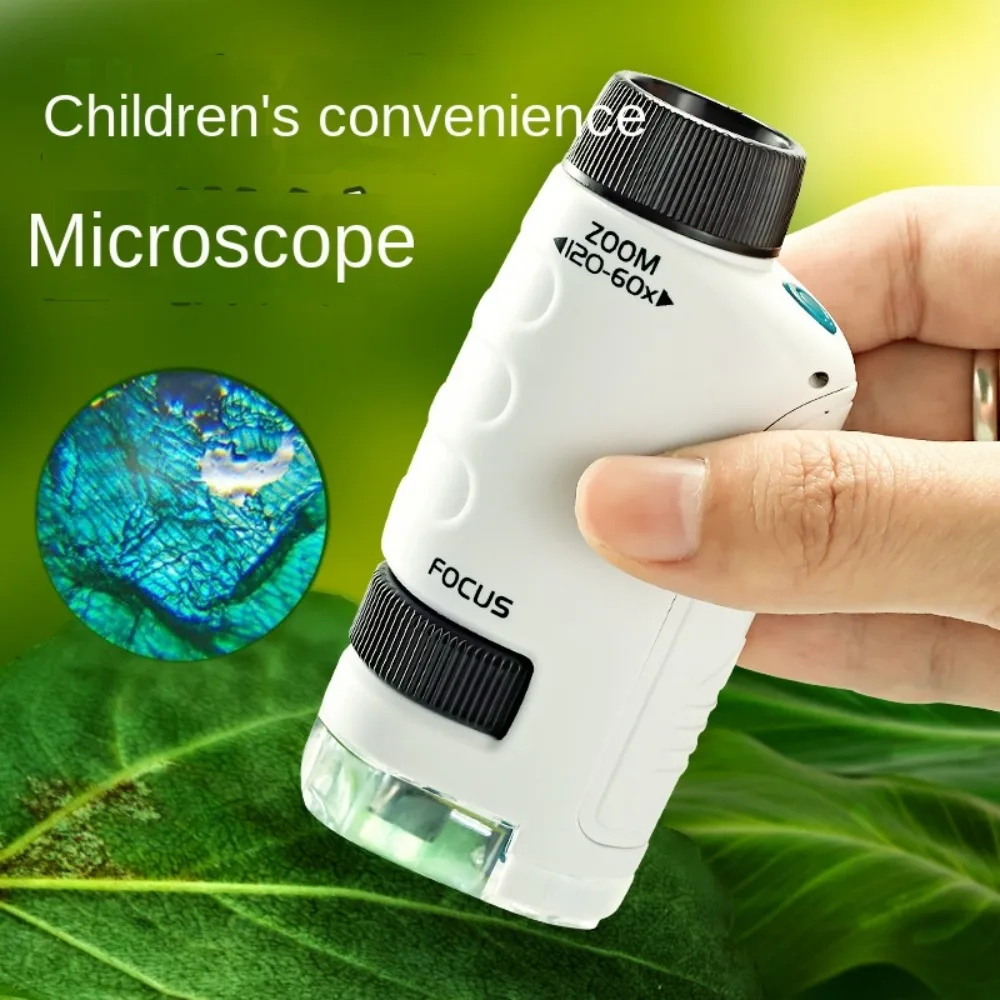 Observation Tool Kids Science 60-120x Magnifying Glass Science Experiment Microscope Hand-held Microscope Children's Microscope