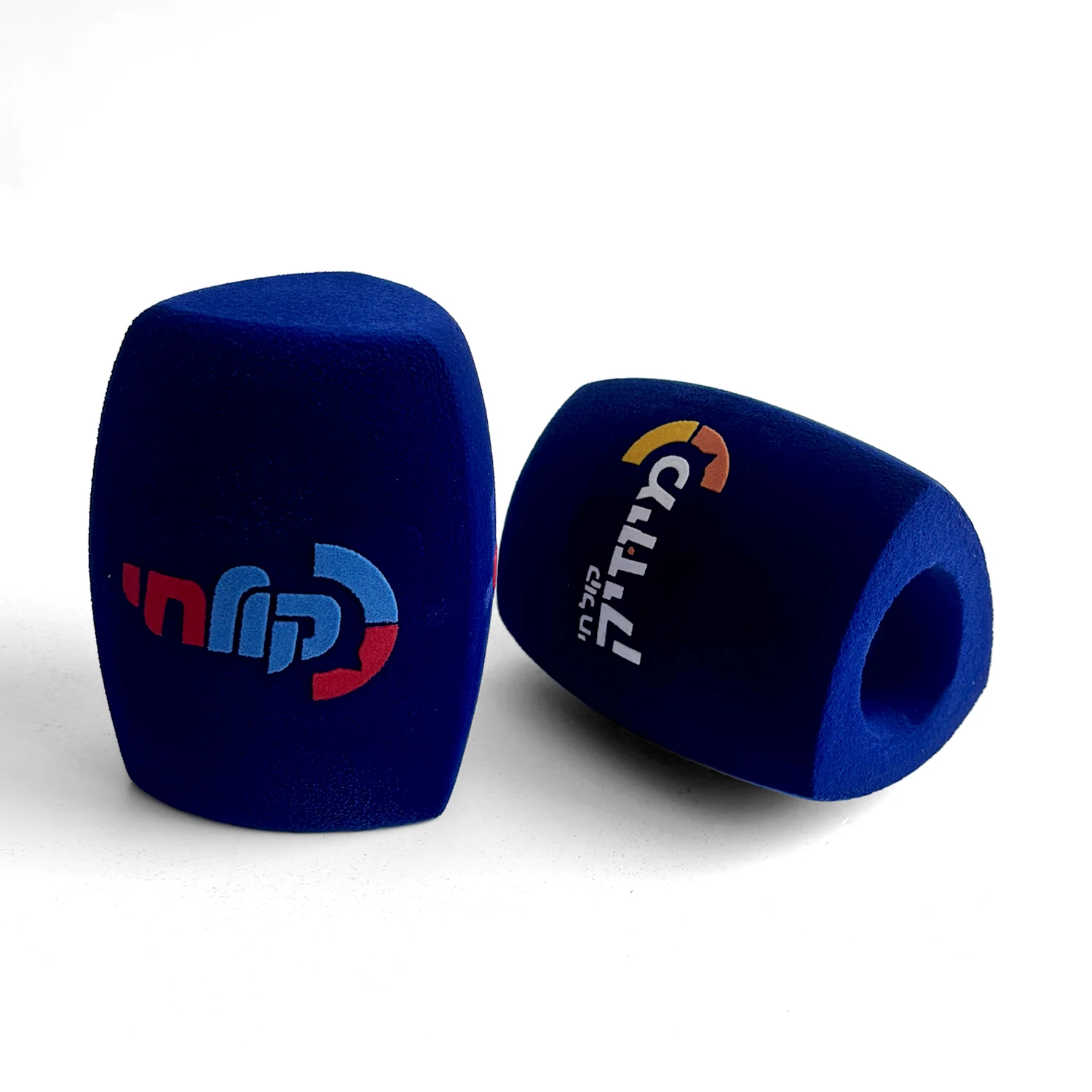 Customized Logo Printed Triangle Foam Flocking Microphone Sponge Cap Mic Windshield Video Windscree TV Stations Interview