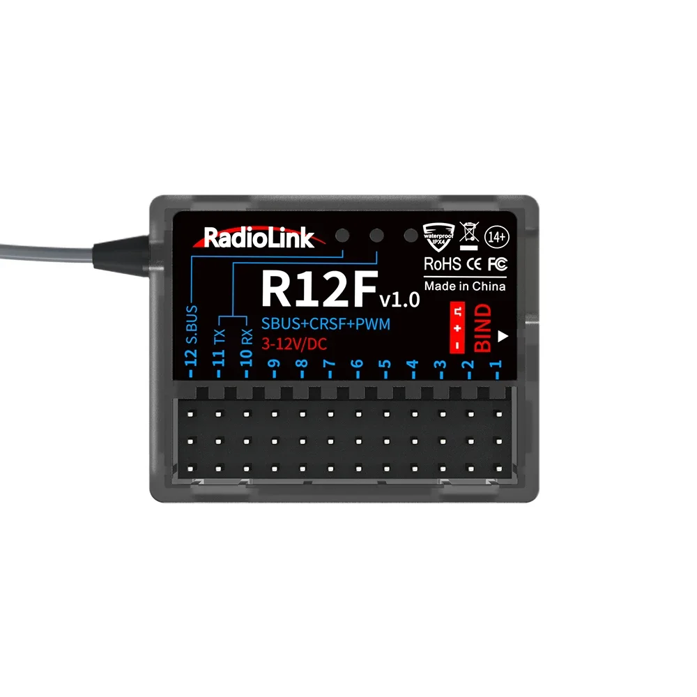 RadioLink R4FGM R6FG R7FG R8SM R12F R16F 4/6/7/8/12/16CH 2.4G Ontvanger voor RC6GS V3 T12D T8FB RC8X Zender Afstandsbediening